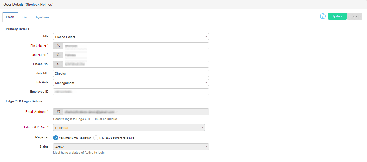 User Information
