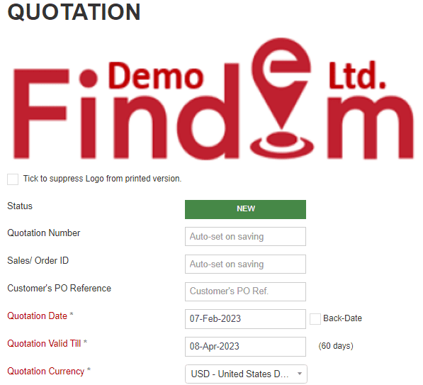 Quotation Dates + Currency