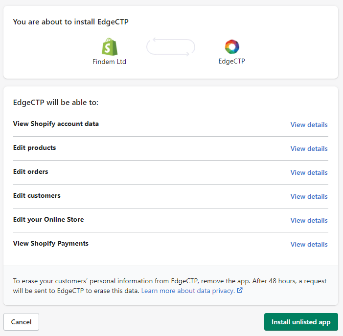 Install unlisted app