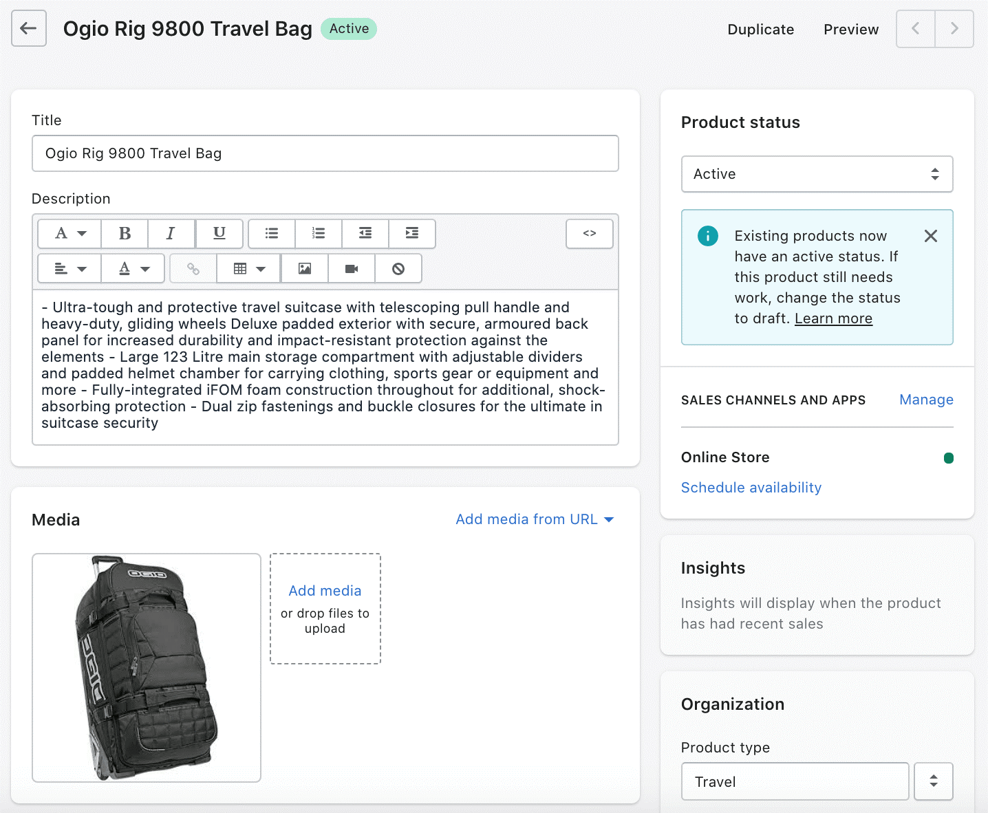detailed aspects of the product