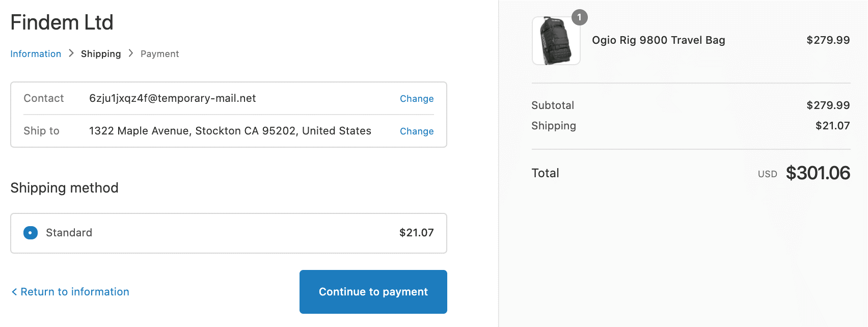 Shipping Address Fill Up