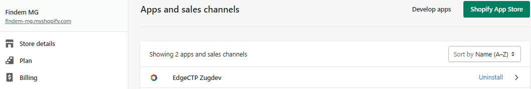 App list Show tab