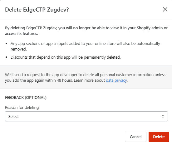 Delete Confirmation