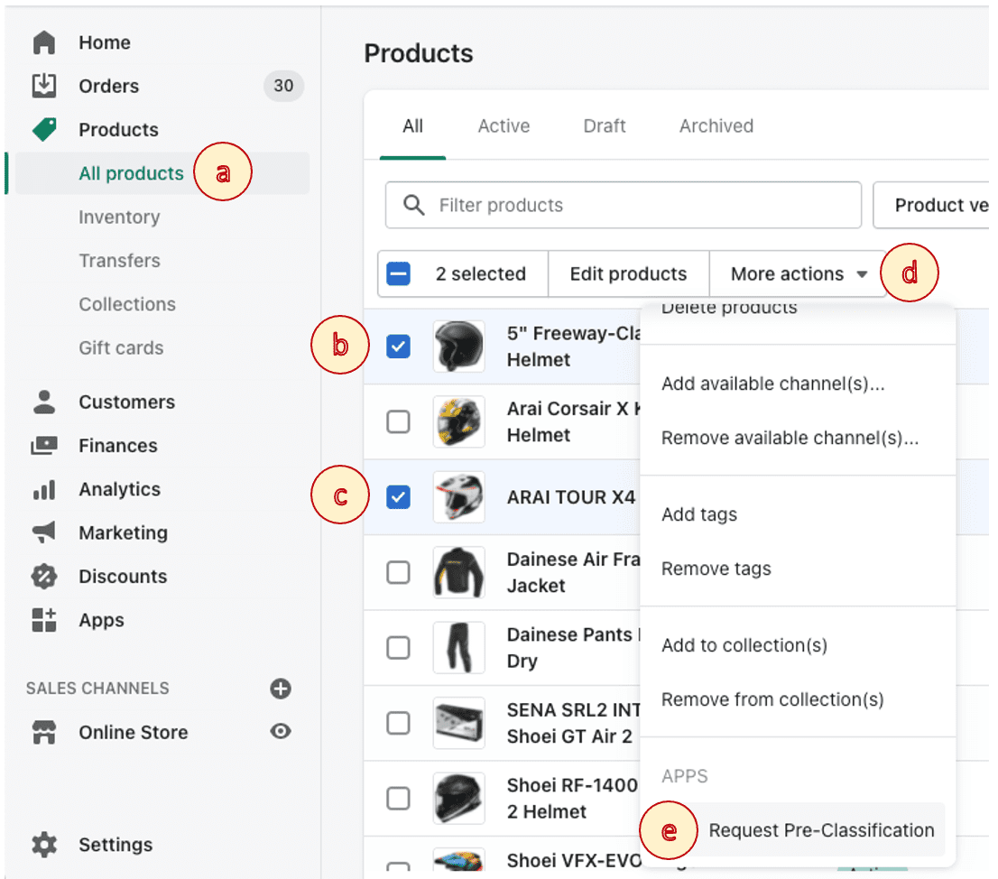 Multi-selected Products View