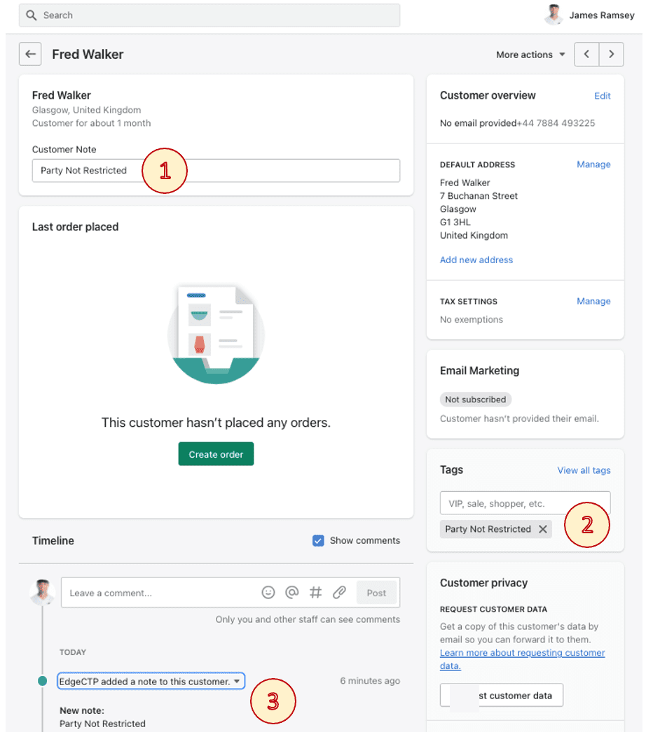Privacy More Add To Customer