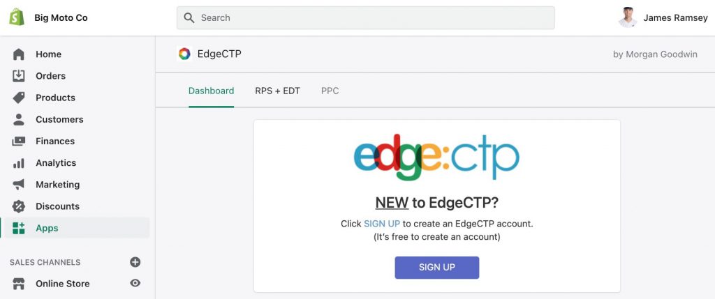 shopify-edgectp-app-existing-screen